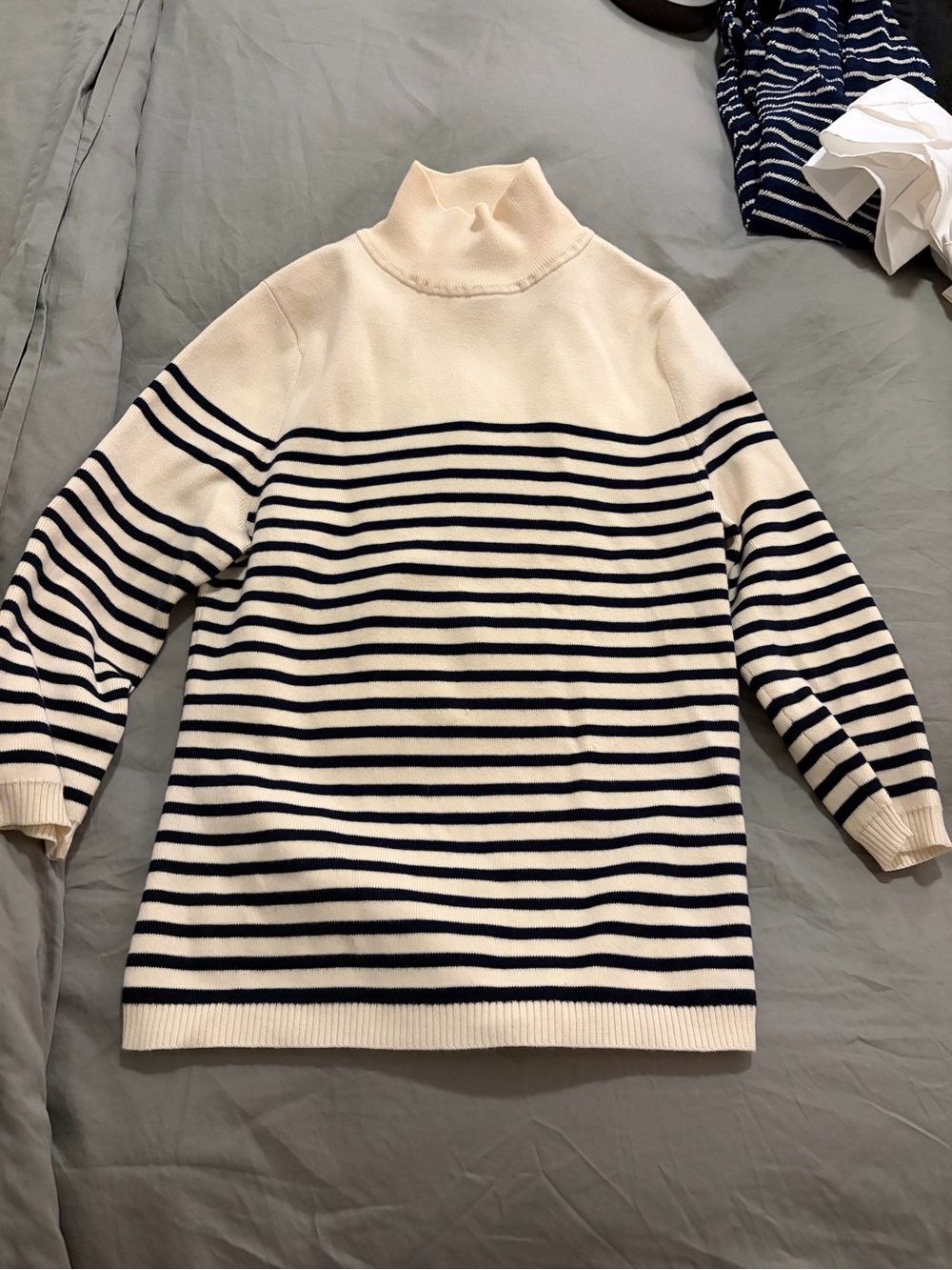 La Ligne black and white striped turtleneck